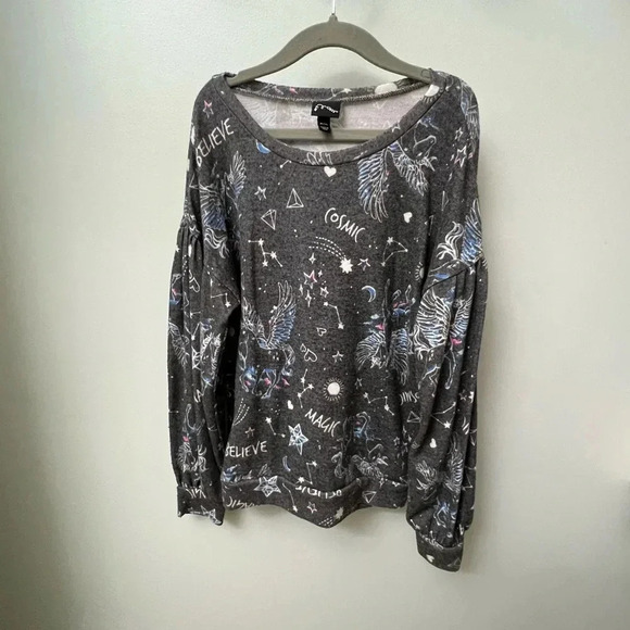 Art class gray cosmic sweatshirt long sleeve top stars Pegasus medium 7/8 - Picture 1 of 10